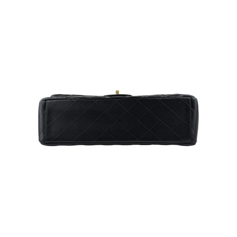 Chanel Black Quilted Lambskin Leather Maxi Double Flap Bag Gold Hardware
