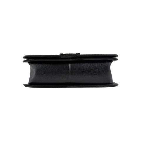Chanel Black Quilted Lambskin Leather Medium Boy Bag