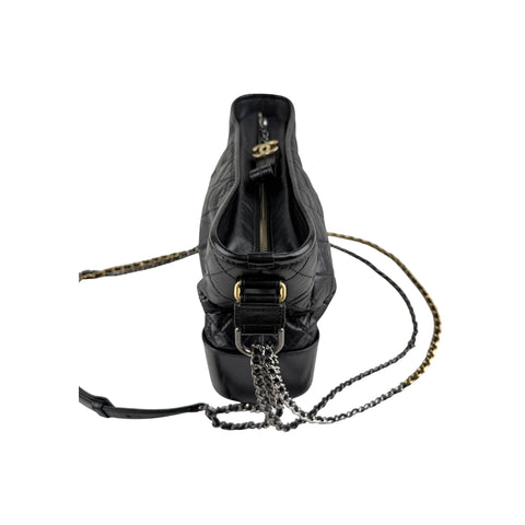 Chanel Black Quilted Leather Gabrielle Medium Hobo Bag