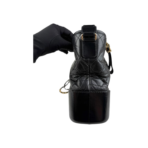 Chanel Black Quilted Leather Gabrielle Medium Hobo Bag