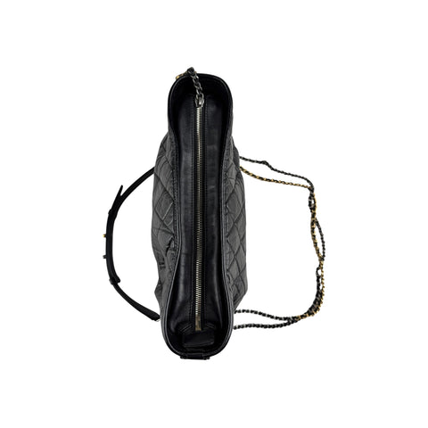 Chanel Black Quilted Leather Gabrielle Medium Hobo Bag