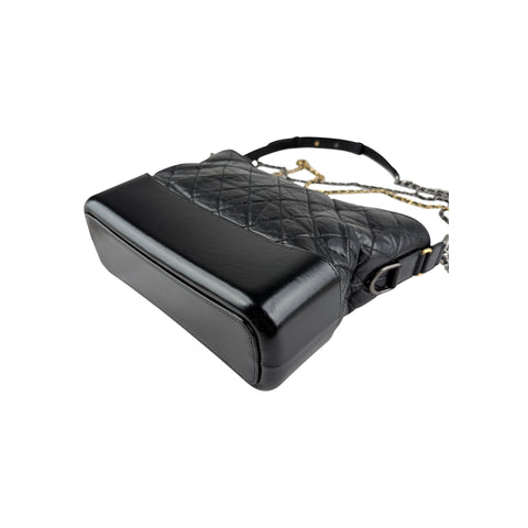 Chanel Black Quilted Leather Gabrielle Medium Hobo Bag