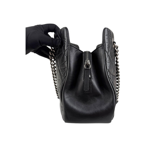 Chanel Black Quilted Leather Large Zip Shopping Tote Bag