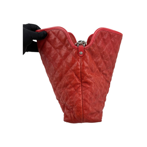 Chanel Caviar Quilted French Riviera Hobo Rouge