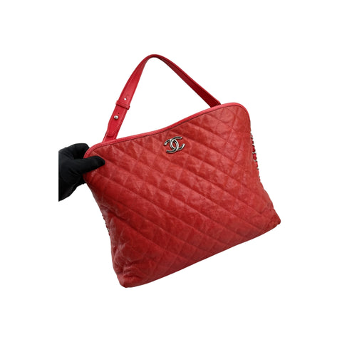 Chanel Caviar Quilted French Riviera Hobo Rouge