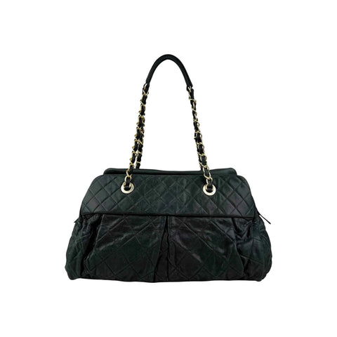 Chanel Chic Quilt Velvet Leather Bowling Bag