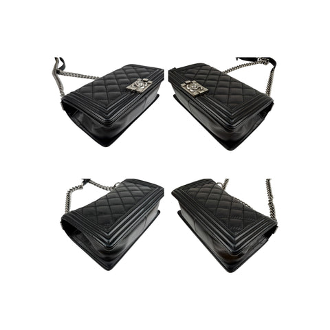 Chanel Iridescent Calfskin Embellished Double Stitch Medium Boy Flap