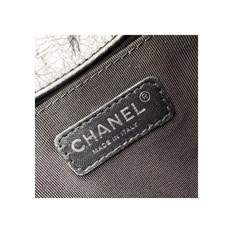Chanel Iridescent Calfskin Embellished Double Stitch Medium Boy Flap