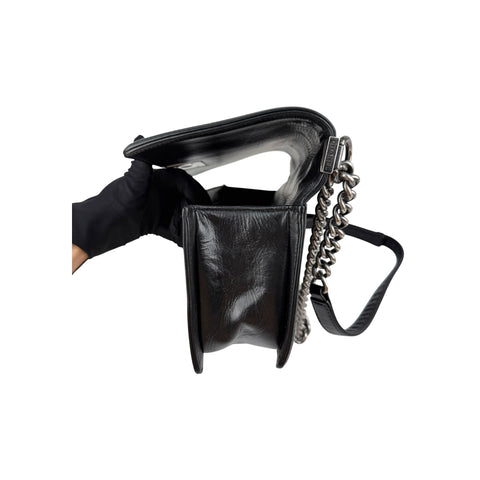 Chanel Iridescent Calfskin Embellished Double Stitch Medium Boy Flap