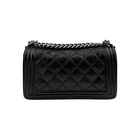 Chanel Iridescent Calfskin Embellished Double Stitch Medium Boy Flap