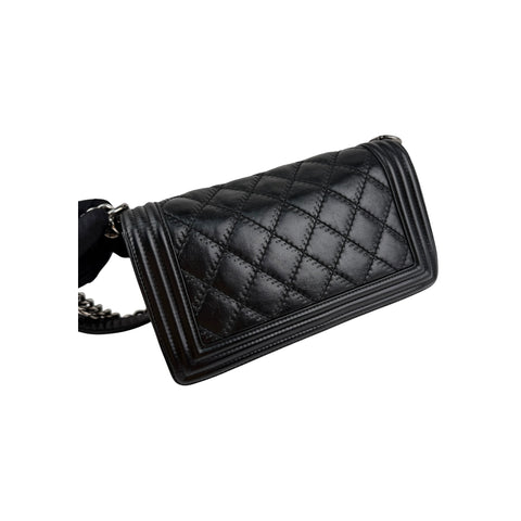 Chanel Iridescent Calfskin Embellished Double Stitch Medium Boy Flap