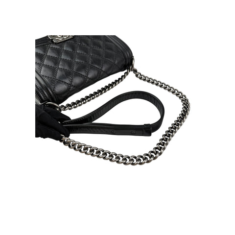 Chanel Iridescent Calfskin Embellished Double Stitch Medium Boy Flap