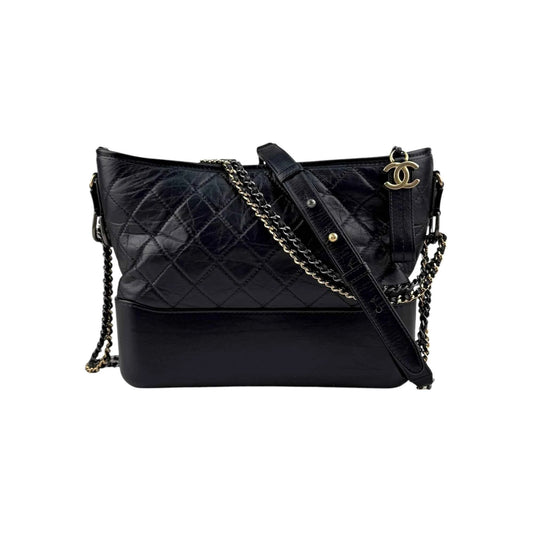Chanel Navy Quilted Leather Gabrielle Medium Hobo Bag