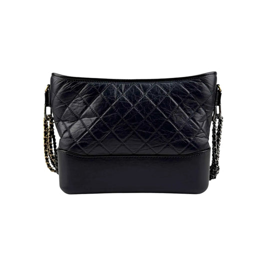 Chanel Navy Quilted Leather Gabrielle Medium Hobo Bag