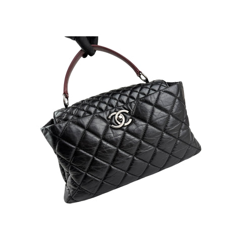 Chanel Portobello Top Handle Bag Quilted Aged Calfskin