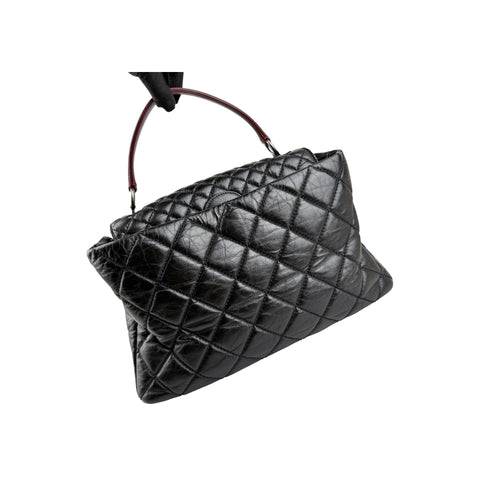 Chanel Portobello Top Handle Bag Quilted Aged Calfskin