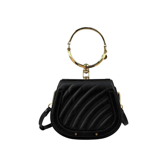 Chloe Black Leather/Suede Small Nile Bracelet Bag