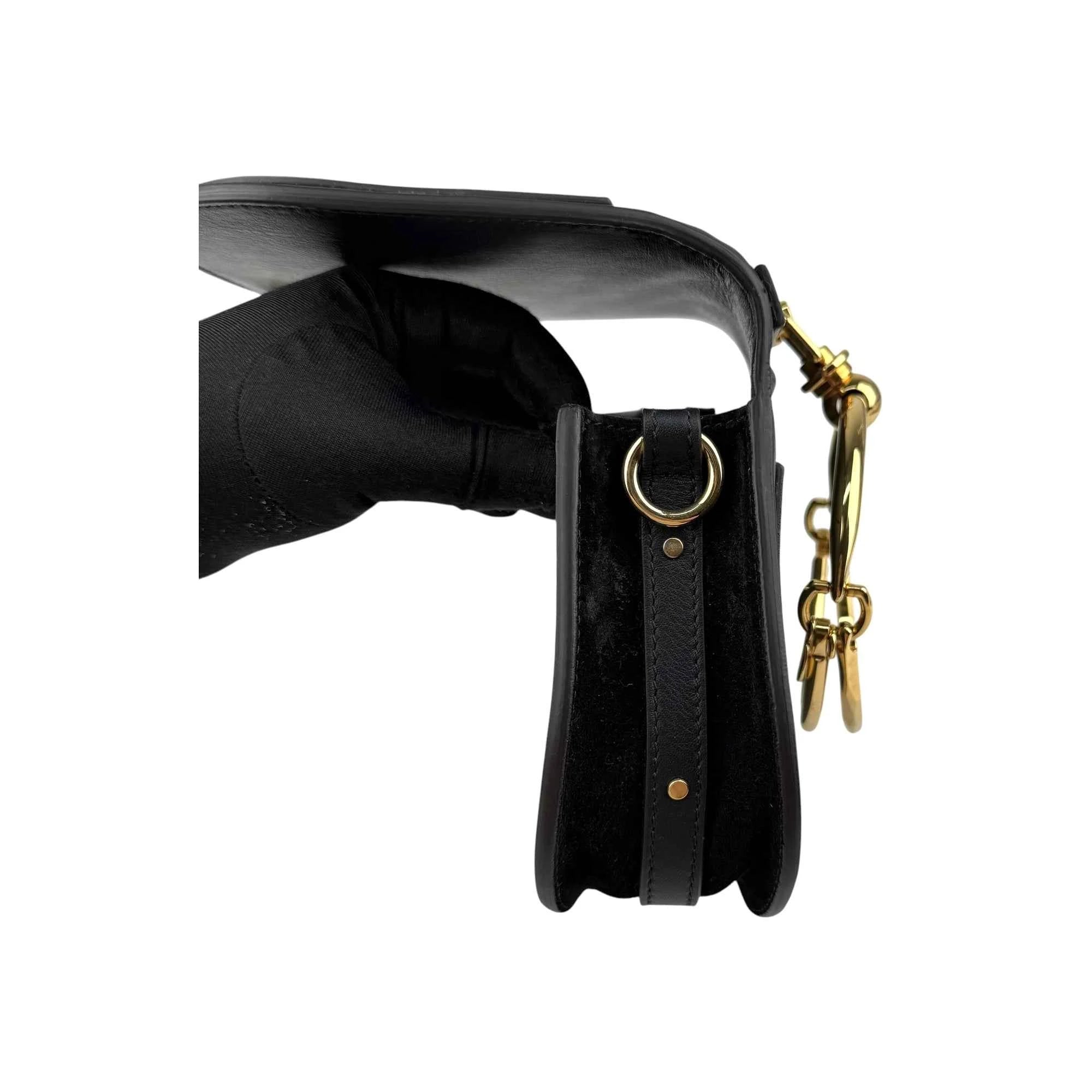 Chloe Black Leather/Suede Small Nile Bracelet Bag