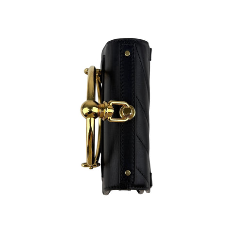Chloe Black Leather/Suede Small Nile Bracelet Bag