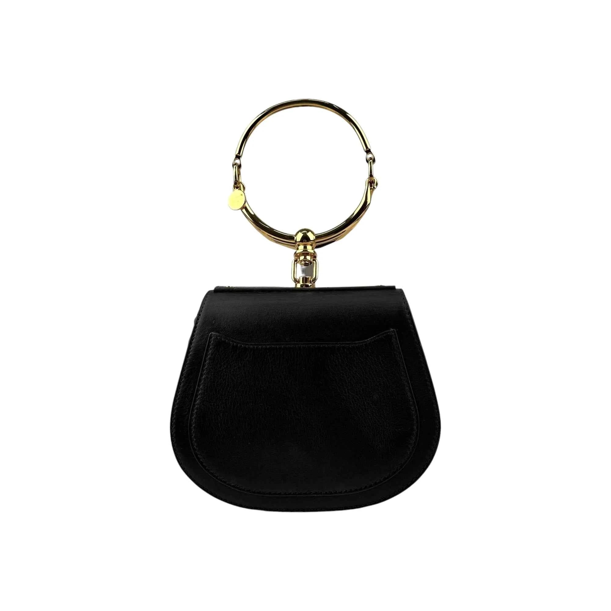 Chloe Black Leather/Suede Small Nile Bracelet Bag