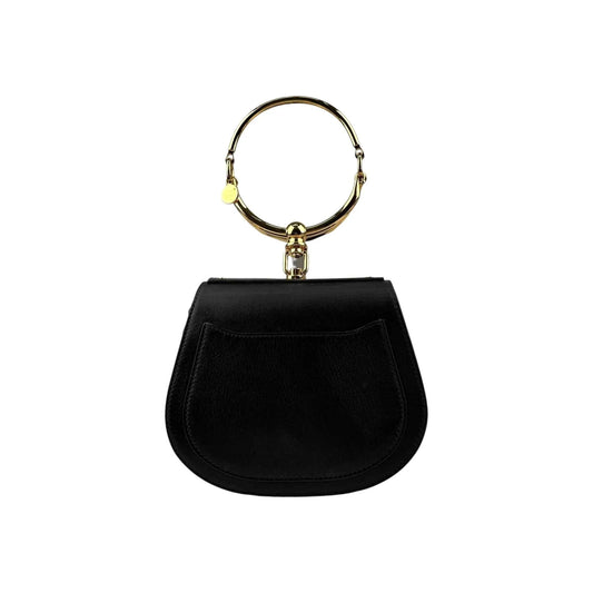Chloe Black Leather/Suede Small Nile Bracelet Bag