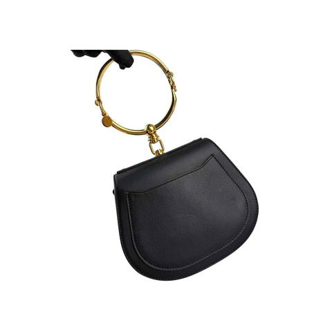 Chloe Black Leather/Suede Small Nile Bracelet Bag