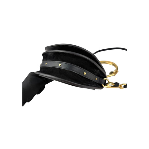 Chloe Black Leather/Suede Small Nile Bracelet Bag