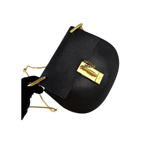 Chloe Black Pebbled Leather Drew Bag