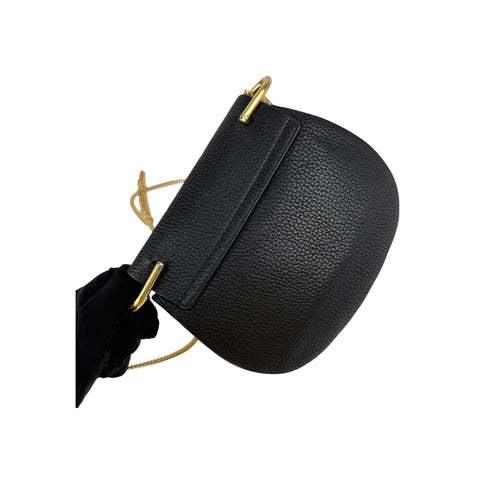 Chloe Black Pebbled Leather Drew Bag