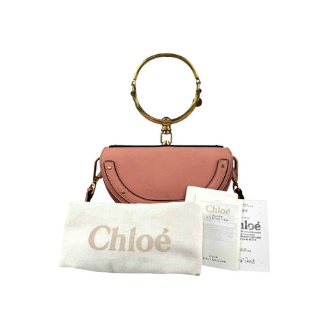 Chloe  Calfskin Nile Bracelet Minaudiere Bag Washed Pink