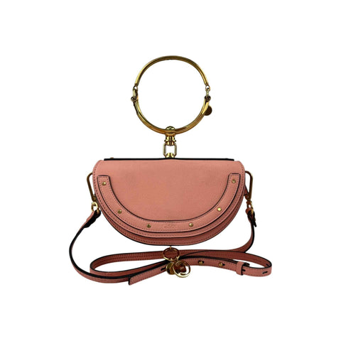 Chloe  Calfskin Nile Bracelet Minaudiere Bag Washed Pink