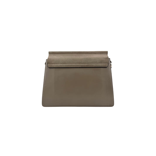Chloe Calfskin Suede Medium Faye Shoulder Bag Motty Grey