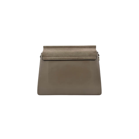 Chloe Calfskin Suede Medium Faye Shoulder Bag Motty Grey
