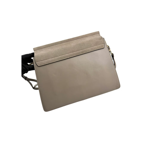 Chloe Calfskin Suede Medium Faye Shoulder Bag Motty Grey