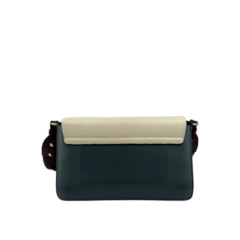Chloé Chloe Faye Chain Suede Leather Gray Blue Crossbody Bag