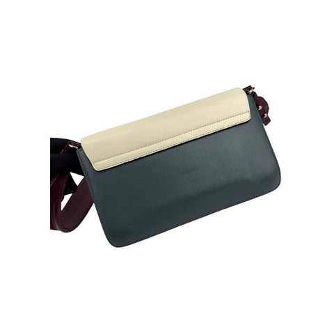 Chloé Chloe Faye Chain Suede Leather Gray Blue Crossbody Bag