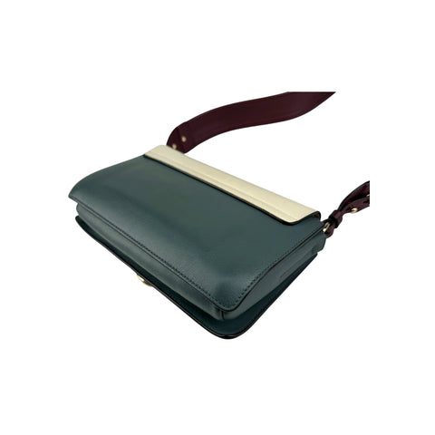 Chloé Chloe Faye Chain Suede Leather Gray Blue Crossbody Bag