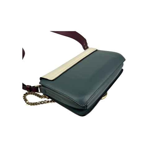 Chloé Chloe Faye Chain Suede Leather Gray Blue Crossbody Bag