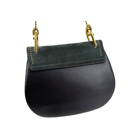 Chloe Drew Studded Leather and Suede Crossbody Bag