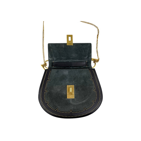 Chloe Drew Studded Leather and Suede Crossbody Bag