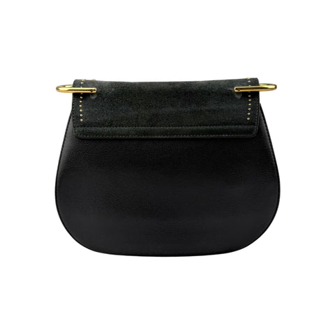 Chloe Drew Studded Leather and Suede Crossbody Bag