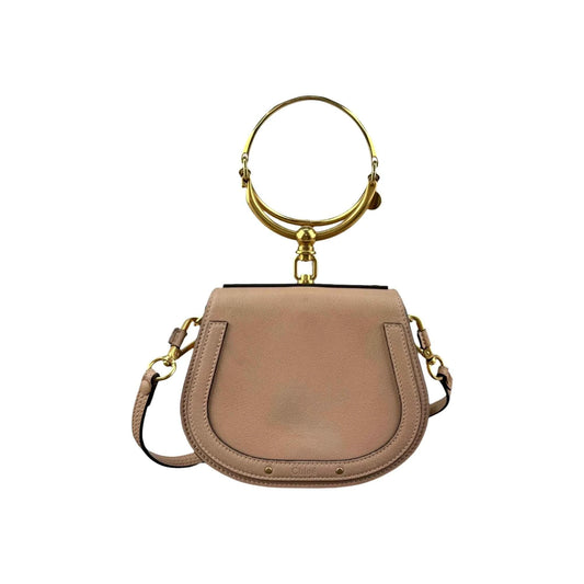 Chloe Motty Camel Leather/Suede Small Nile Bracelet Bag