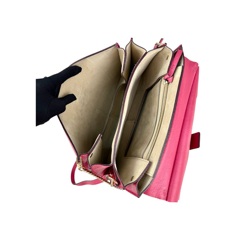 Chloé Pink Leather Faye Shoulder Bag
