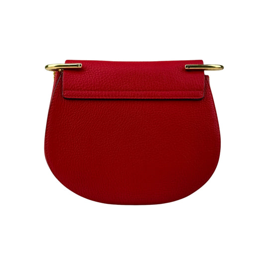 Chloe Red Pebbled Leather Drew Bag