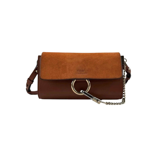 Chloé Shoulder Bag Small Faye Brown Calfskin Leather