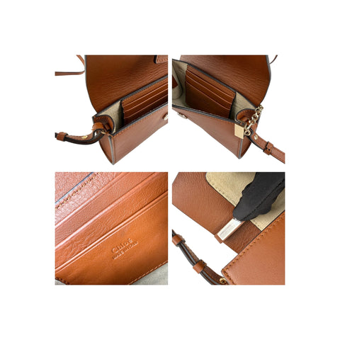 Chloé Shoulder Bag Small Faye Brown Calfskin Leather