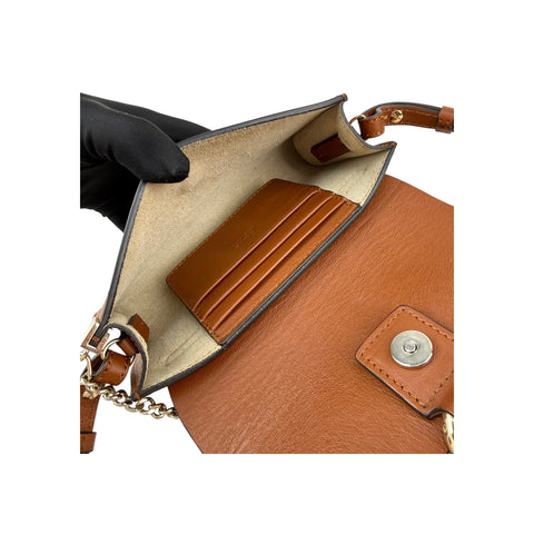 Chloé Shoulder Bag Small Faye Brown Calfskin Leather