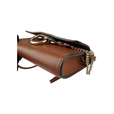 Chloé Shoulder Bag Small Faye Brown Calfskin Leather