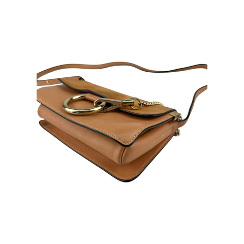 Chloé Shoulder Bag Small Faye Brown Calfskin Leather
