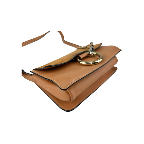 Chloé Shoulder Bag Small Faye Brown Calfskin Leather